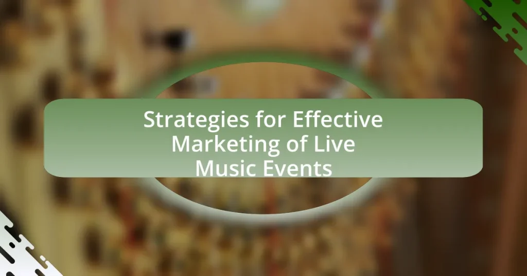 Strategies for Effective Marketing of Live Music Events
