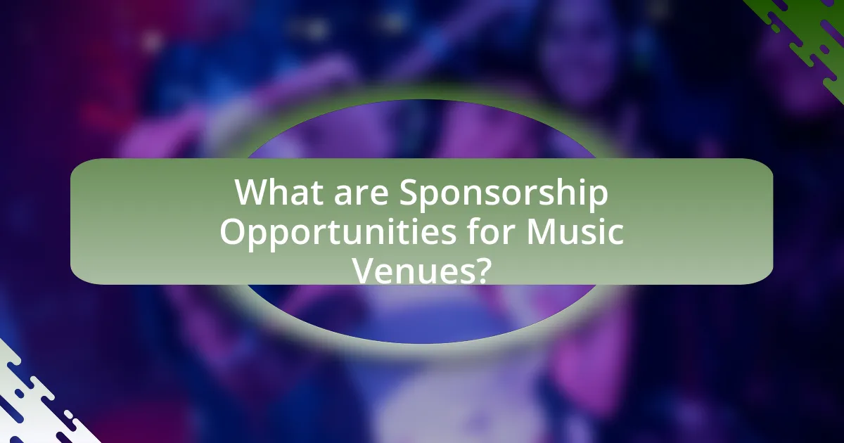 What are Sponsorship Opportunities for Music Venues?