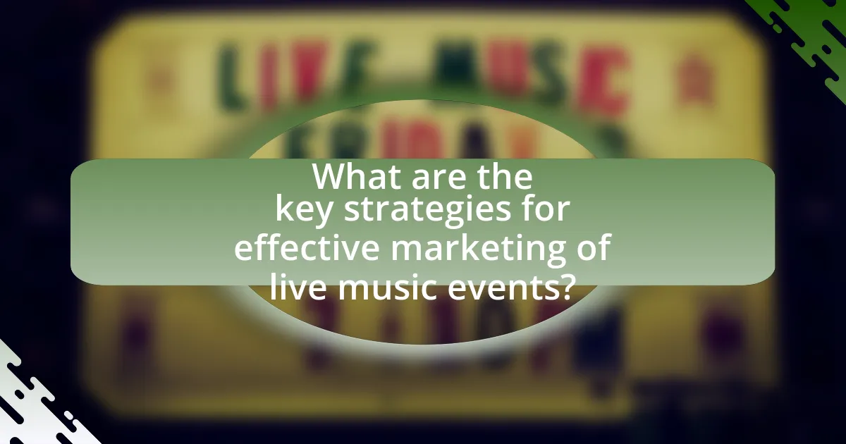 What are the key strategies for effective marketing of live music events?
